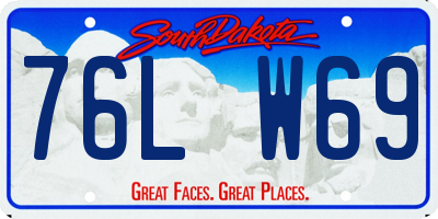 SD license plate 76LW69