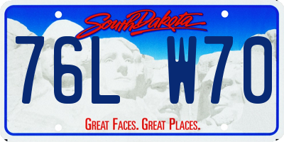 SD license plate 76LW70