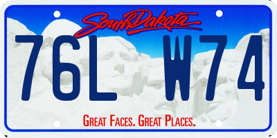 SD license plate 76LW74