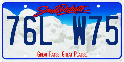 SD license plate 76LW75