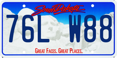 SD license plate 76LW88