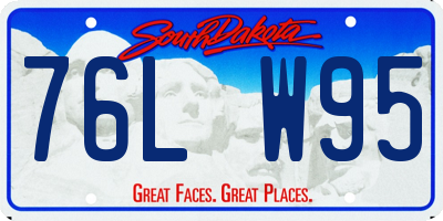 SD license plate 76LW95