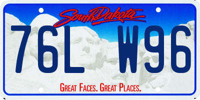SD license plate 76LW96