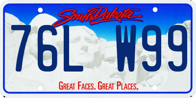 SD license plate 76LW99
