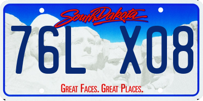SD license plate 76LX08