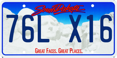 SD license plate 76LX16