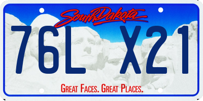 SD license plate 76LX21