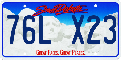 SD license plate 76LX23