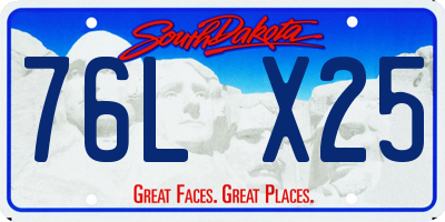 SD license plate 76LX25