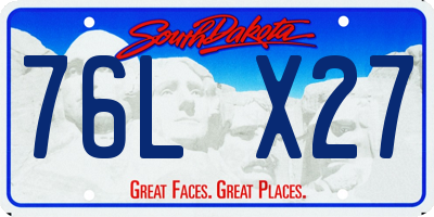 SD license plate 76LX27