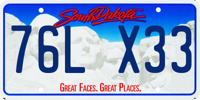 SD license plate 76LX33