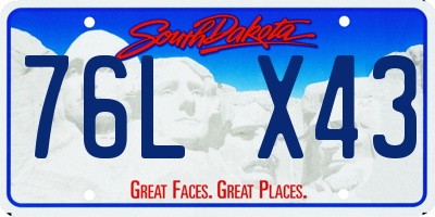 SD license plate 76LX43