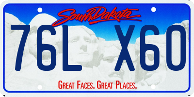 SD license plate 76LX60