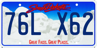 SD license plate 76LX62