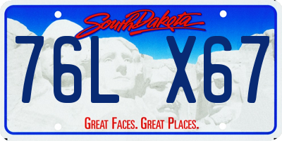 SD license plate 76LX67