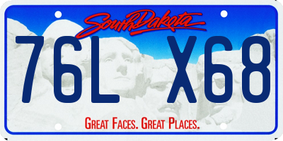 SD license plate 76LX68