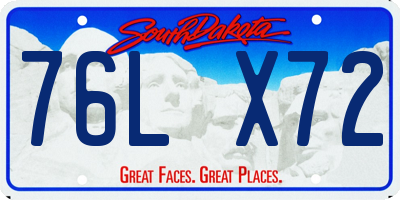 SD license plate 76LX72