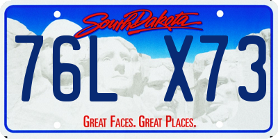 SD license plate 76LX73