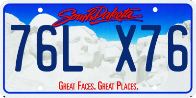 SD license plate 76LX76