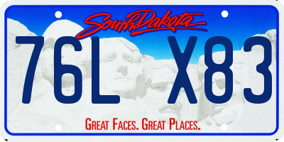 SD license plate 76LX83