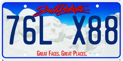SD license plate 76LX88