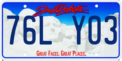 SD license plate 76LY03