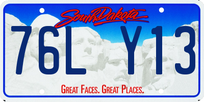 SD license plate 76LY13