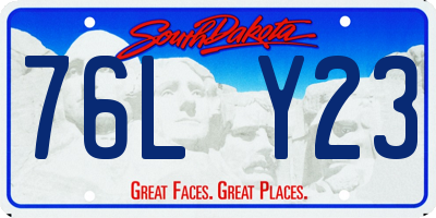 SD license plate 76LY23