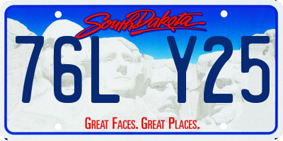 SD license plate 76LY25