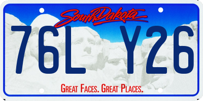 SD license plate 76LY26