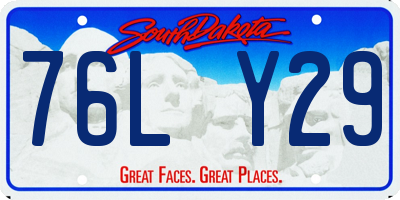 SD license plate 76LY29