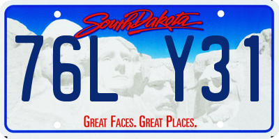 SD license plate 76LY31
