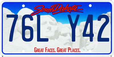 SD license plate 76LY42
