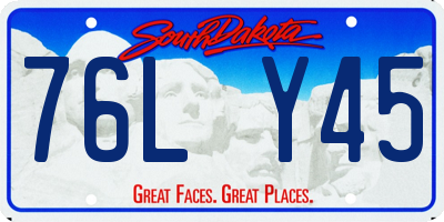 SD license plate 76LY45