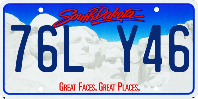 SD license plate 76LY46