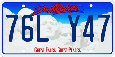 SD license plate 76LY47