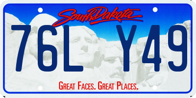 SD license plate 76LY49