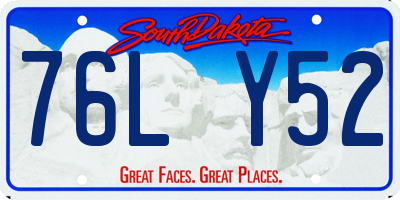 SD license plate 76LY52