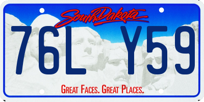 SD license plate 76LY59