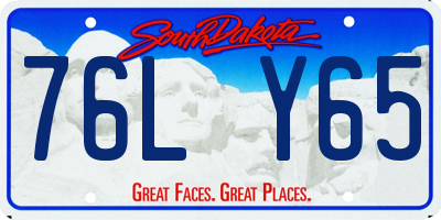 SD license plate 76LY65