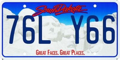 SD license plate 76LY66