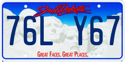 SD license plate 76LY67