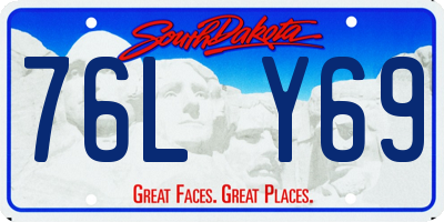 SD license plate 76LY69