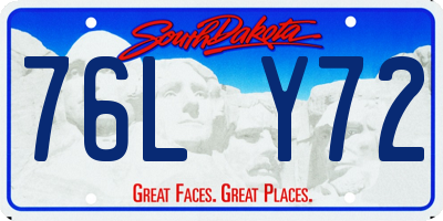 SD license plate 76LY72