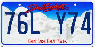 SD license plate 76LY74