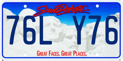 SD license plate 76LY76