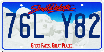 SD license plate 76LY82