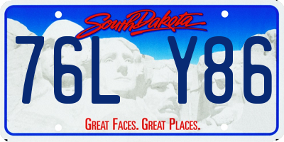 SD license plate 76LY86