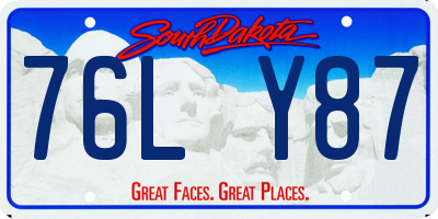 SD license plate 76LY87