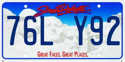 SD license plate 76LY92